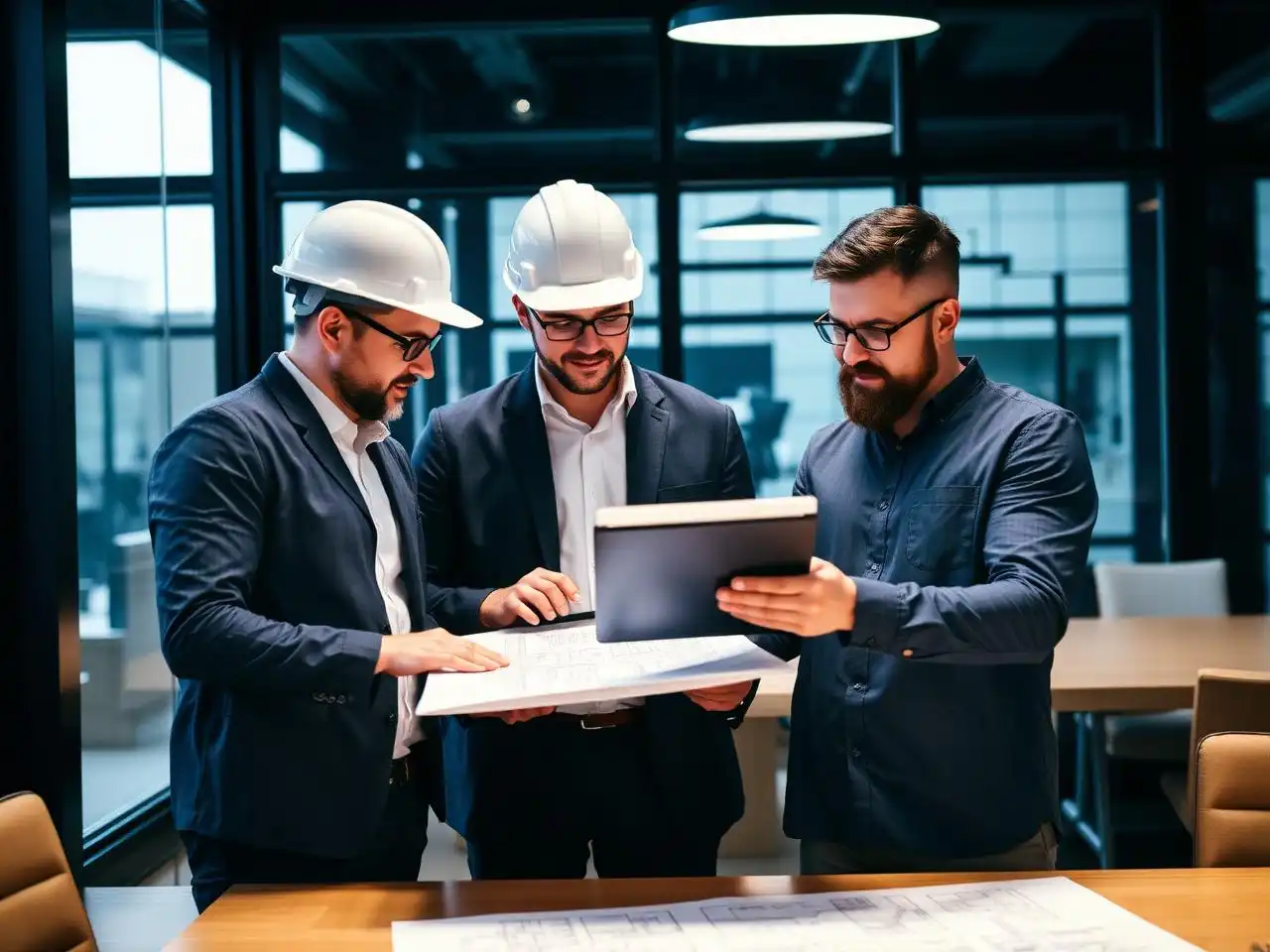 Equipo de ingenieros revisando un proyecto BIM